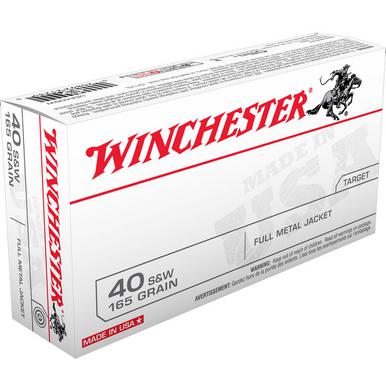 Winchester 40 S&W, 165 Gr, FMJ FN, 50 Rds?>