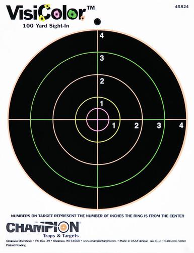 Champion Visi-Color Adhesive Targets, 8" Bullseye, 10 Pk?>