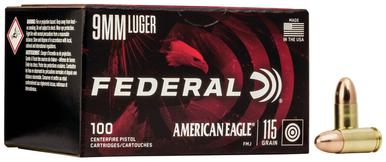 American Eagle 9mm Luger 115 Gr, FMJ, 100 Rds?>