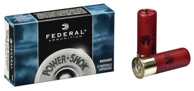 Federal Power Shok 12 Ga Magnum, 2 3/4", 00 Buckshot, 5 Rds?>