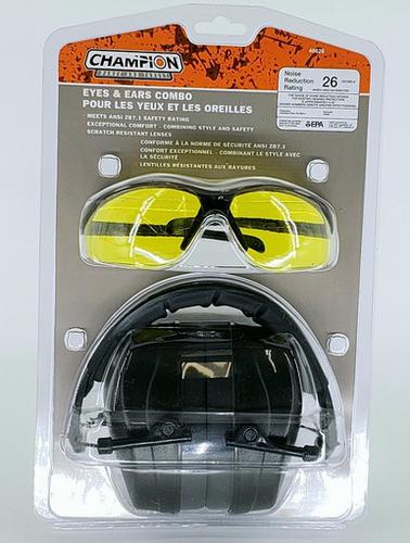 Champion Eye and Ear Protection Combo, Black?>