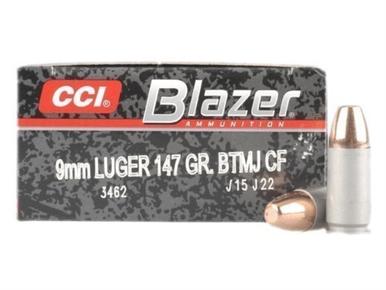CCI Blazer 9mm 147gr TMJ, Clean Fire, 50 Rnds?>
