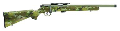 Savage 93 FV-SR 22 WMR Bolt Action Rifle, 16.5" Barrel, Bazooka Green Synthetic Stock?>