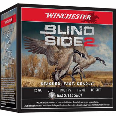 Winchester 12 Ga Blind Side 2, 3", 1 3/8" BB Steel Shot, 25 Rnds?>