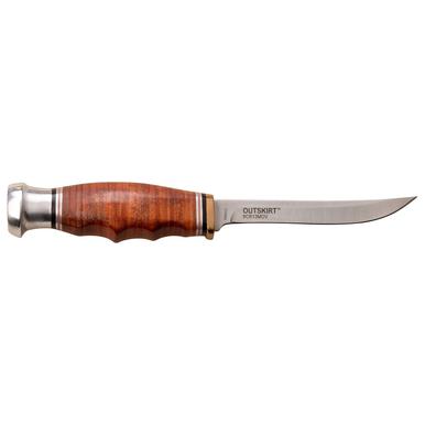 Elk Ridge Outskirt 'Little Fin' 3.625" Fixed Knife with Leather Sheath?>