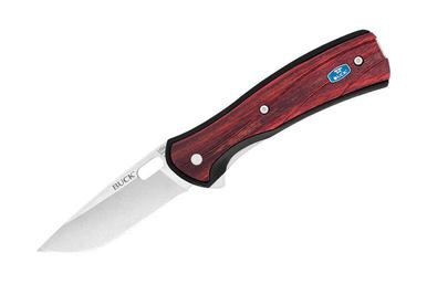 Buck Knives 346 Vantage Avid, Large Folding Knife, Red Wood Inlay?>