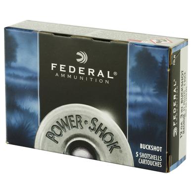 Federal Power Shok 12 Ga Mag, 3", #4 Lead Buckshot, 5 Rds?>