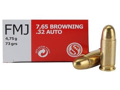 Sellier & Bellot 32 ACP 7.65 Browning 73gr FMJ 50 Rounds?>