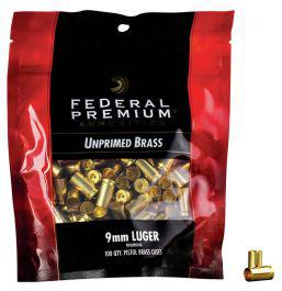 Federal Premium 9mm Luger Handgun Unprimed Brass for Reloading (100 count)?>